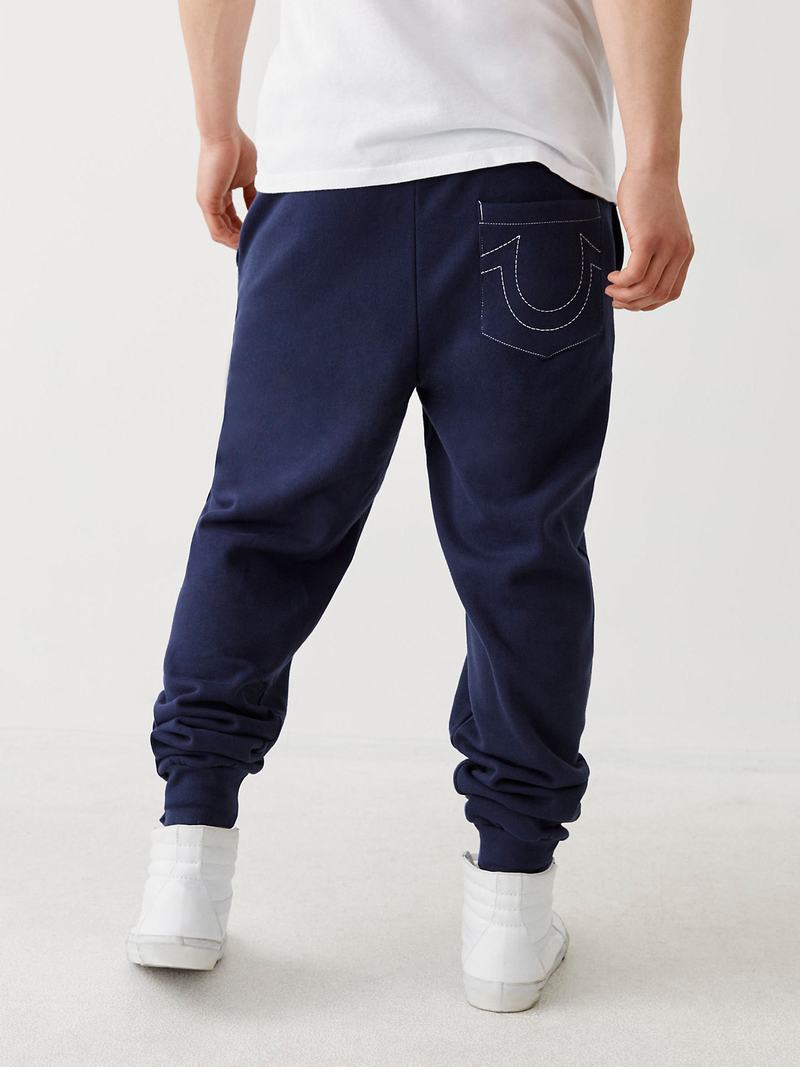 True Religion Logo Jogginghose Herren Navy | 18276QNDR