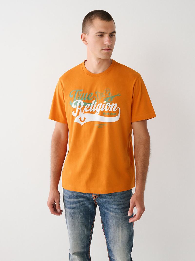 True Religion Buddha Relaxed T-Shirts Herren Orange | 32796NALR