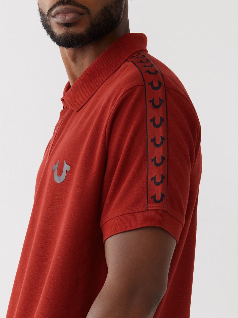 True Religion Logo Poloshirt Herren Rot | 29758AYUR