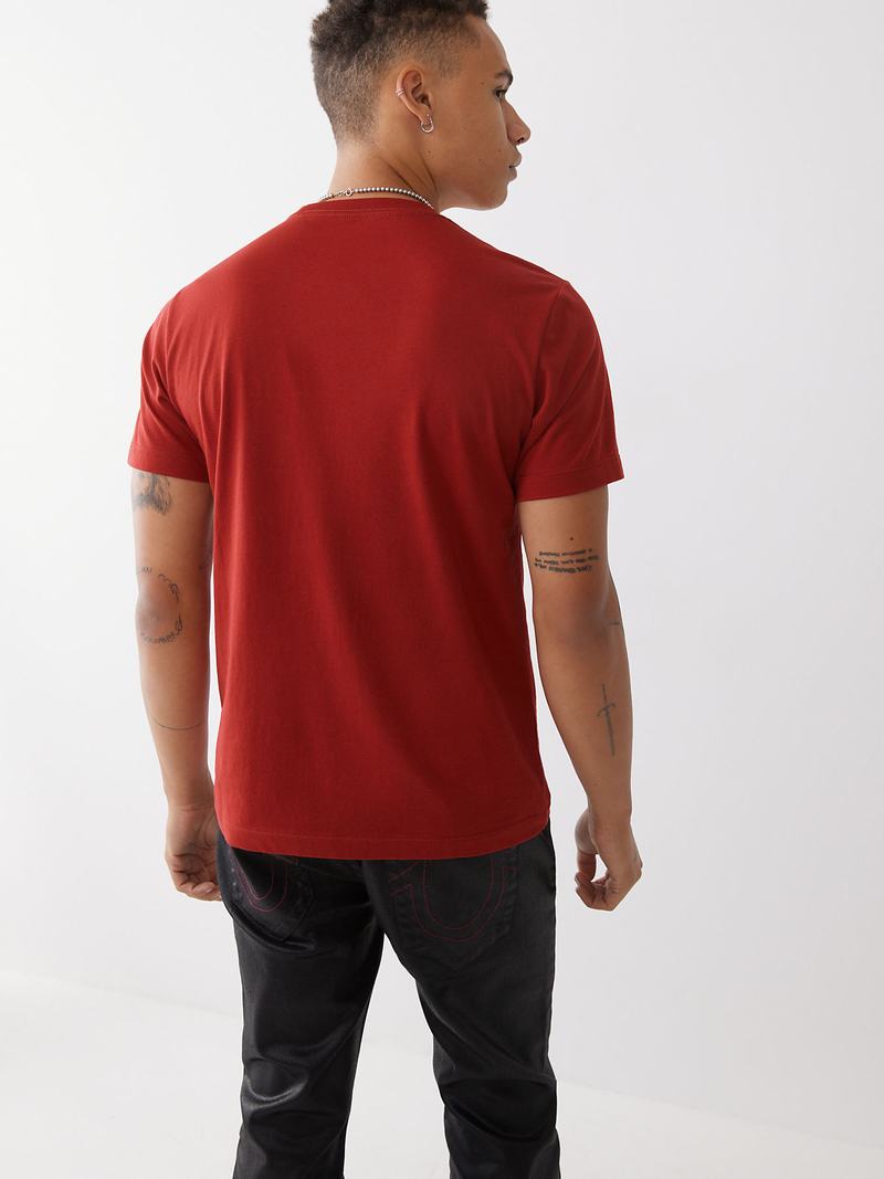 True Religion True Logo T-Shirts Herren Rot | 26893EWTB