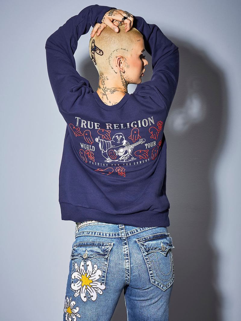 True Religion Tr X Blu Boy Logo Sweatshirt Herren Blau | 67108SMXI