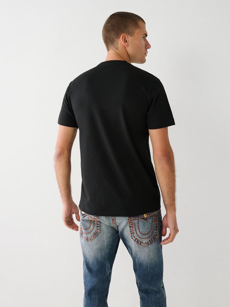 True Religion Graphic Logo T-Shirts Herren Schwarz | 95814IUPT