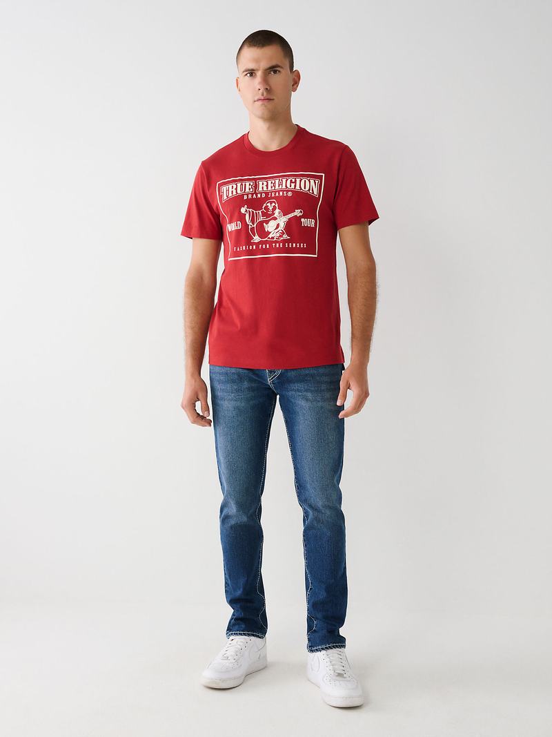 True Religion Buddha Logo T-Shirts Herren Rot | 96523NJOP