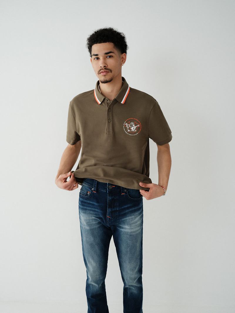 True Religion Relaxed Poloshirt Herren Olivgrün | 54862QFMK