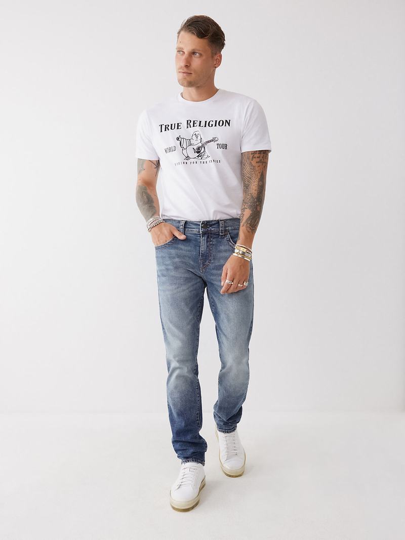 True Religion Rocco Stitch Schlank Big T Jeans Herren Blau | 14058LBCJ