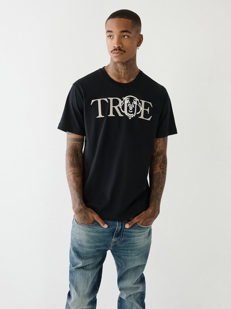 True Religion True Buddha Logo T-Shirts Herren Schwarz | 35469WHOR
