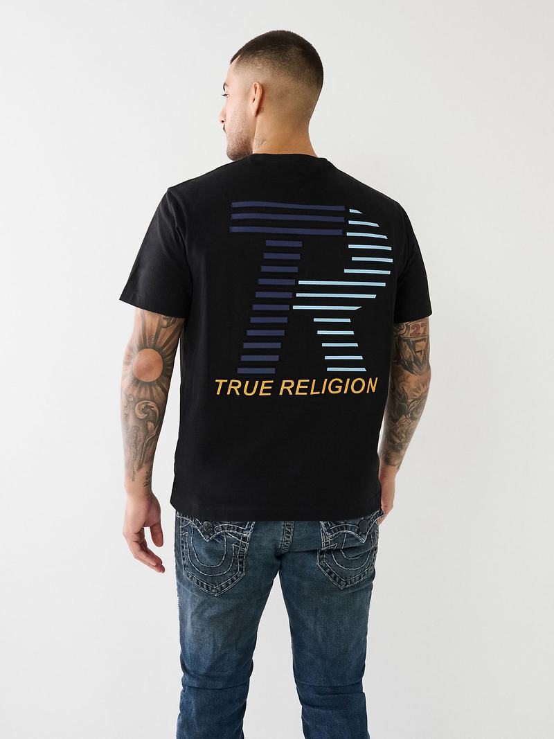 True Religion Embossed Tr Logo T-Shirts Herren Schwarz | 58106RPJQ