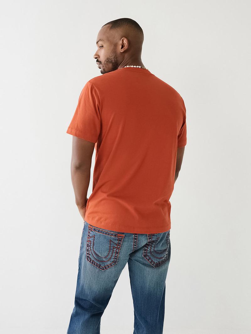 True Religion True Buddha Logo T-Shirts Herren Orange | 78916TKRD