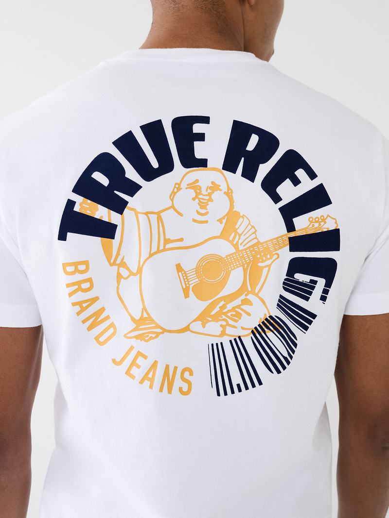 True Religion Buddha Logo Crew T-Shirts Herren Weiß | 50419HZXT