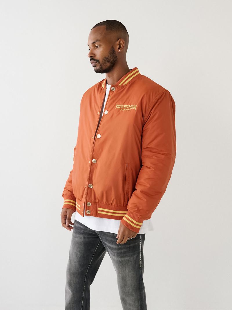 True Religion Arched Tr Bomber Jacke Herren Orange | 82951GVNC