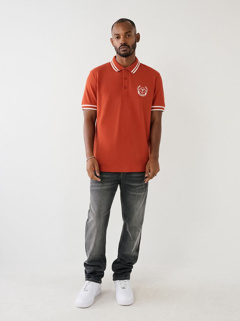 True Religion Logo Polo Hemd Herren Orange | 10468DGZB