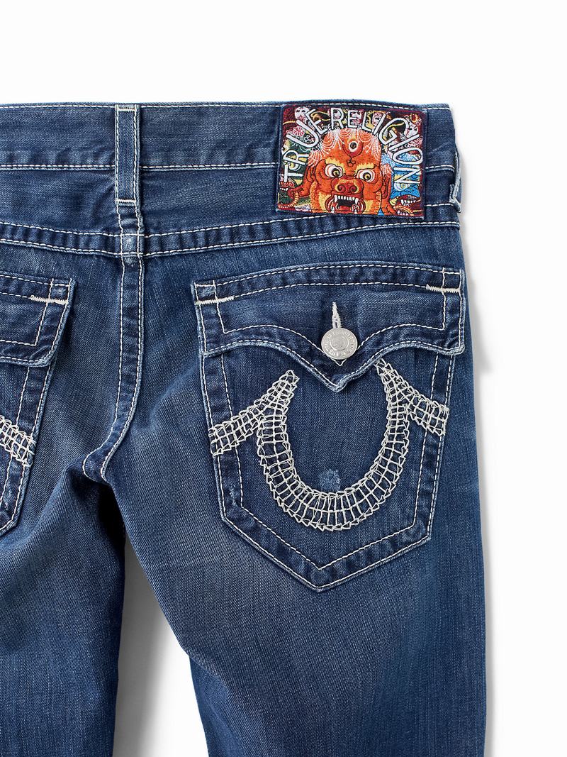 True Religion Archive Spider Stitch Jeans Herren Blau | 69135IGNS