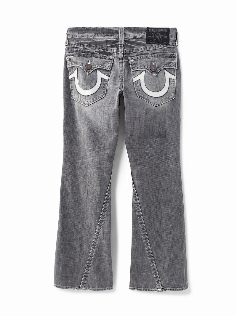 True Religion Archive Joey Leder Logo Jeans Herren Grau | 39671CXGZ