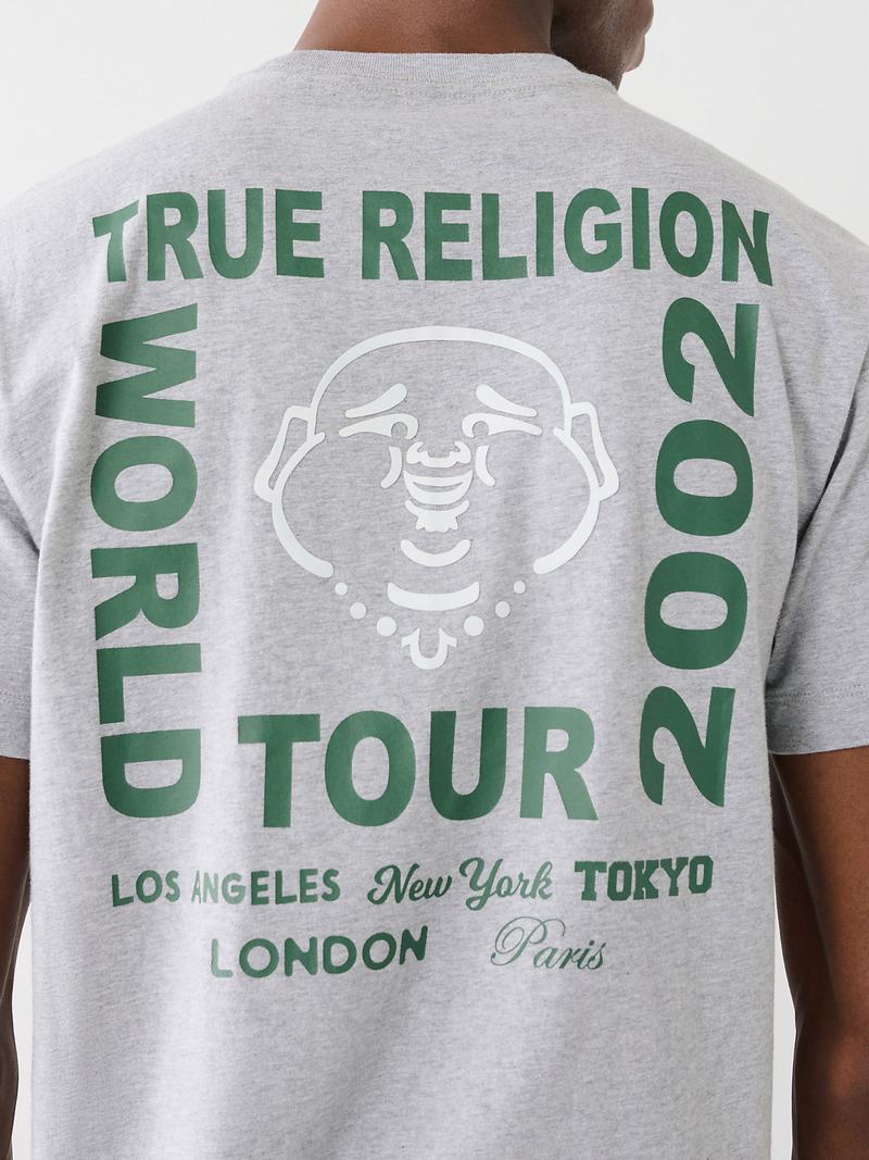 True Religion Buddha Logo T-Shirts Herren Grau | 79421HSMZ