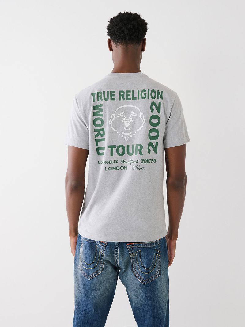True Religion Buddha Logo T-Shirts Herren Grau | 79421HSMZ