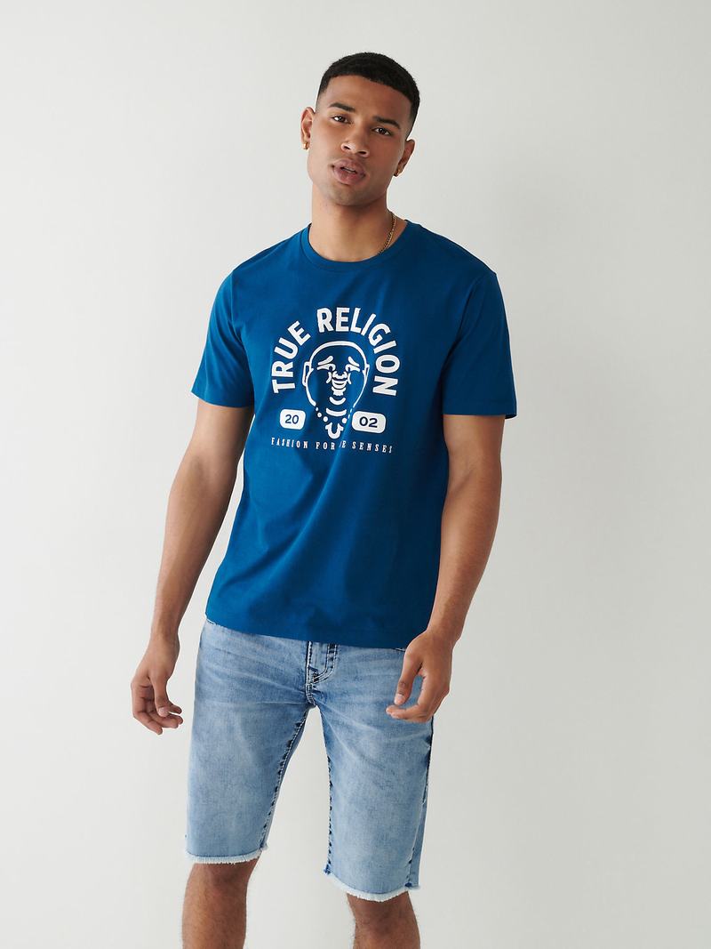 True Religion Buddha Logo T-Shirts Herren Navy Navy | 38496ENBJ