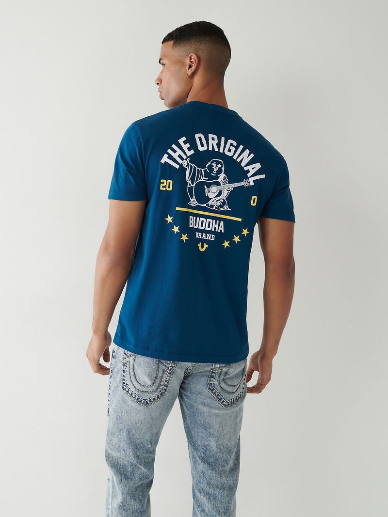 True Religion Buddha Logo T-Shirts Herren Navy Navy | 68253UNKR