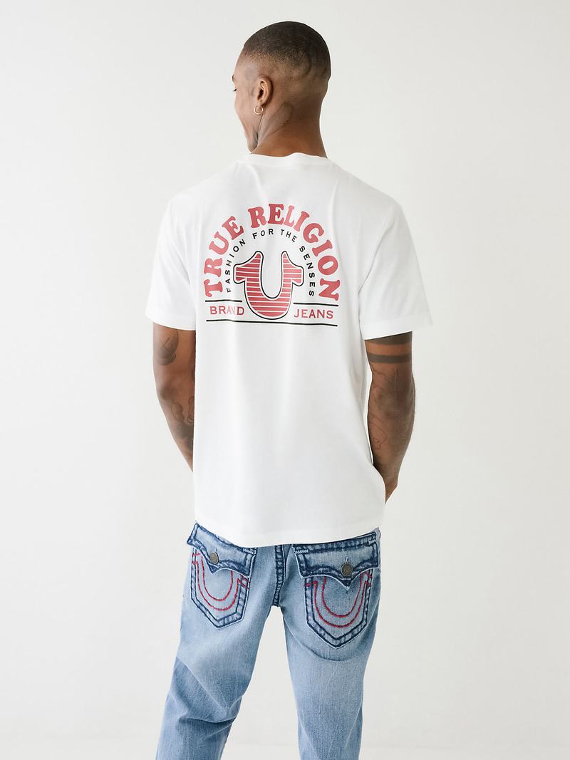 True Religion Tr Mode Sense Logo T-Shirts Herren Weiß | 42358CEIX