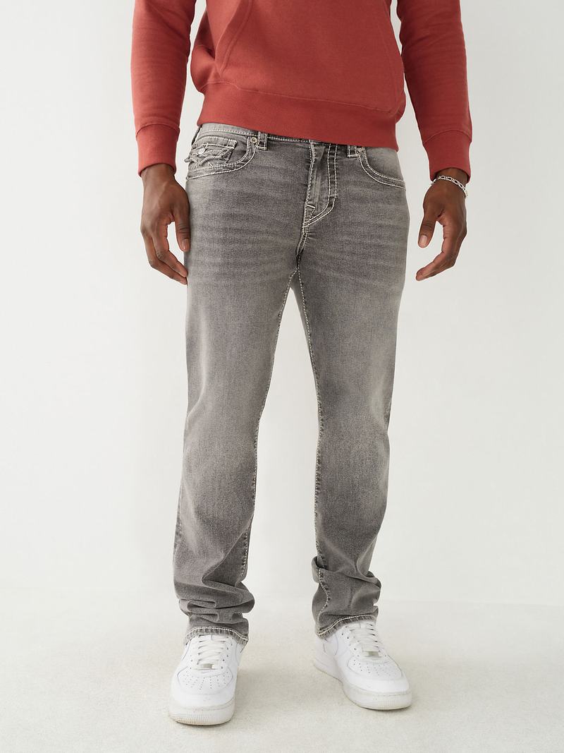 True Religion Ricky Big T Stitch Straight Jeans Herren Grau Waschen | 79135GIZQ