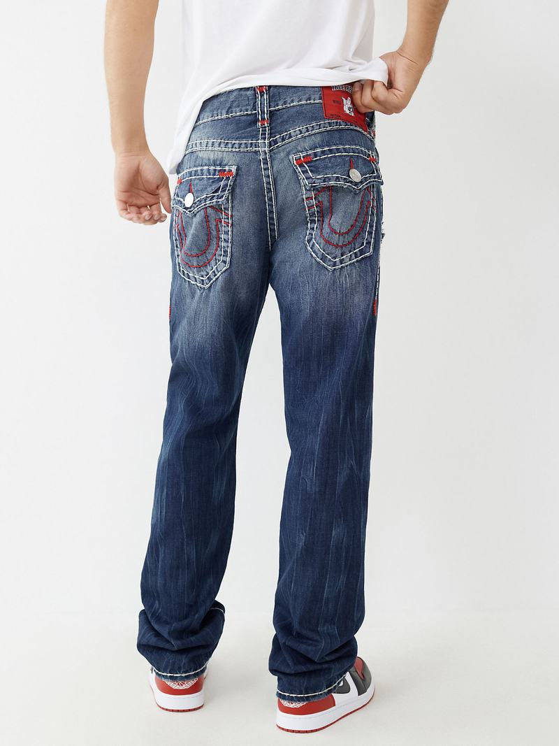 True Religion Ricky Vintage Super T Straight Jeans Herren Dunkelwaschen | 05239VNJY