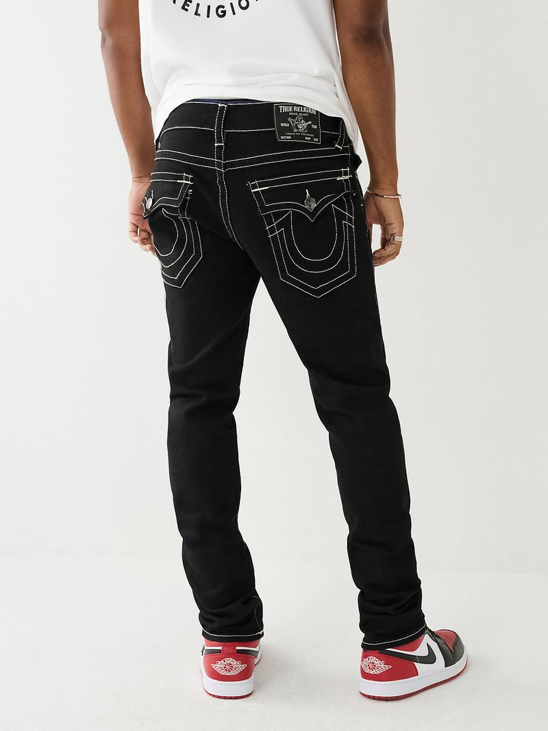 True Religion Rocco Single Needle Flap 32” Skinny Jeans Herren Schwarz | 29357OECG