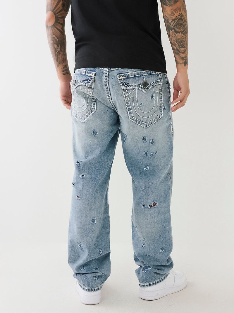 True Religion Bobby Distressed Super T Baggy Jeans Herren Hellwaschen | 96075SMDZ