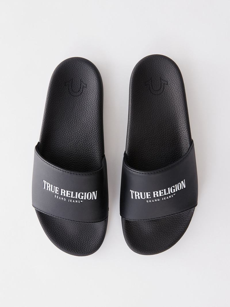 True Religion Klassische Logo Pantoletten Schwarz | 07569XVUM