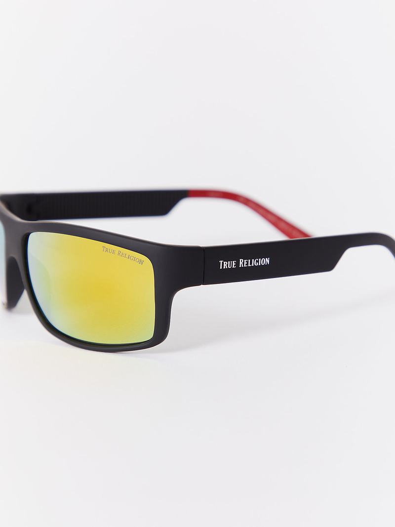 True Religion Mirrored Wrap Sonnenbrille Schwarz | 60972NEGH