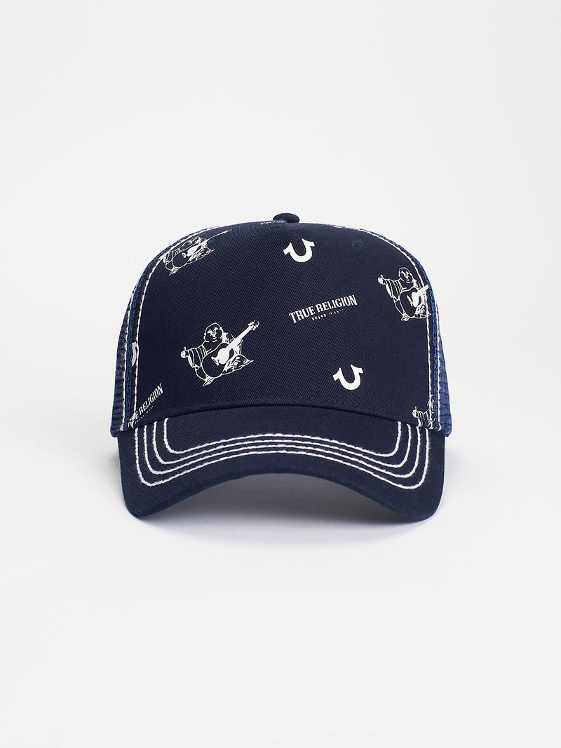 True Religion Big T Buddha Trucker Hut Navy Blau | 85279GSLD