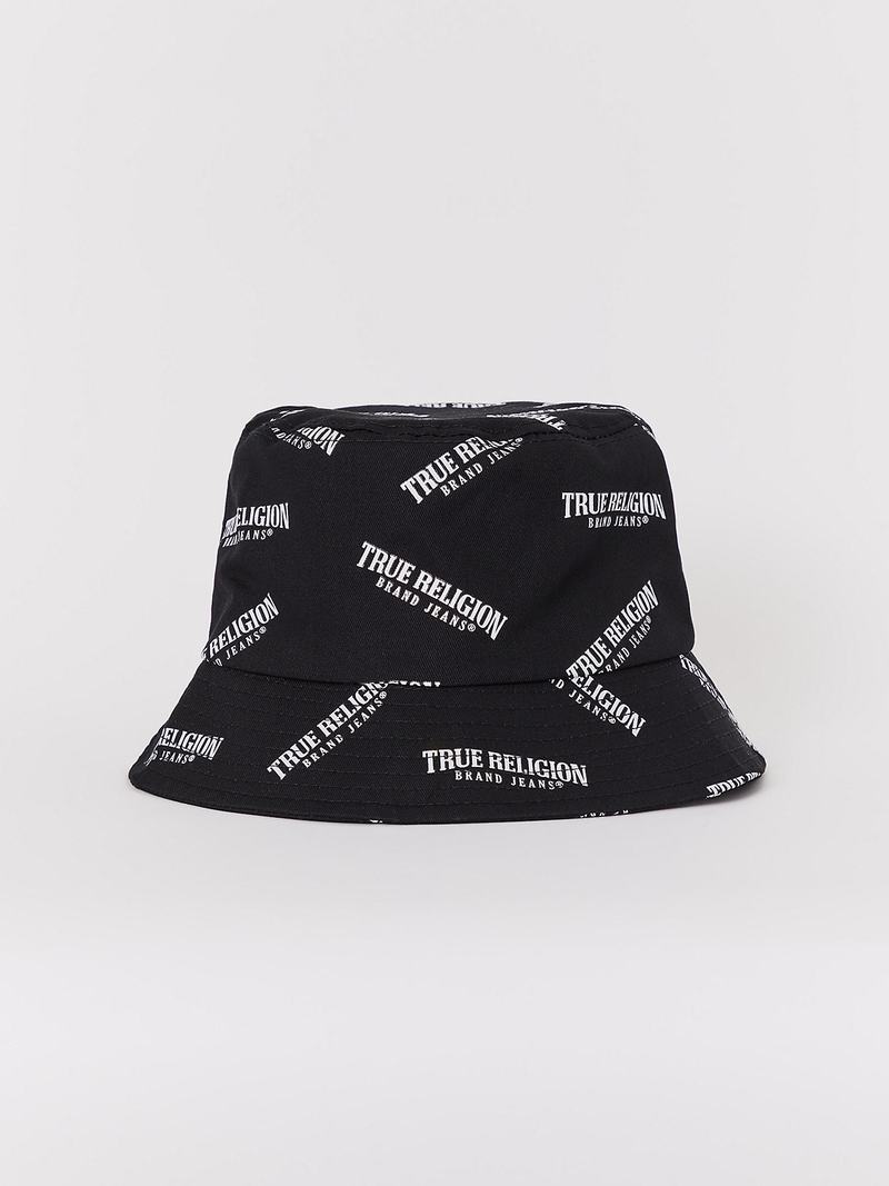 True Religion Logo Bucket Hut Schwarz | 53791QREL